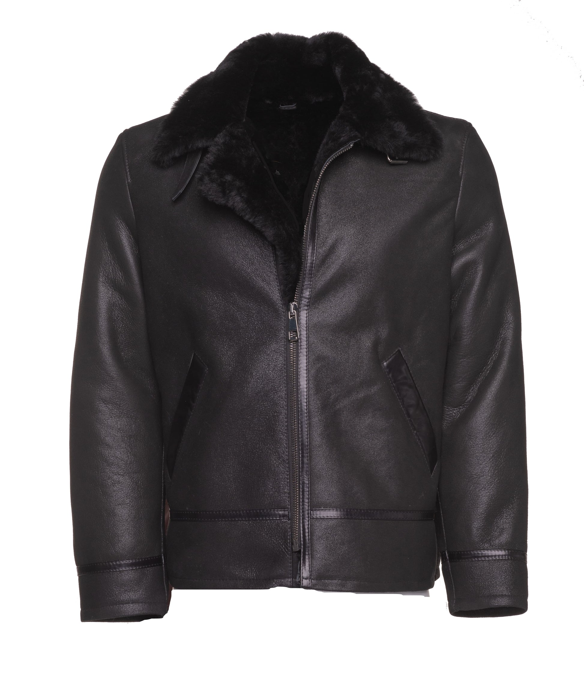 Black B3 Bomber Aviator Shearling Jacket