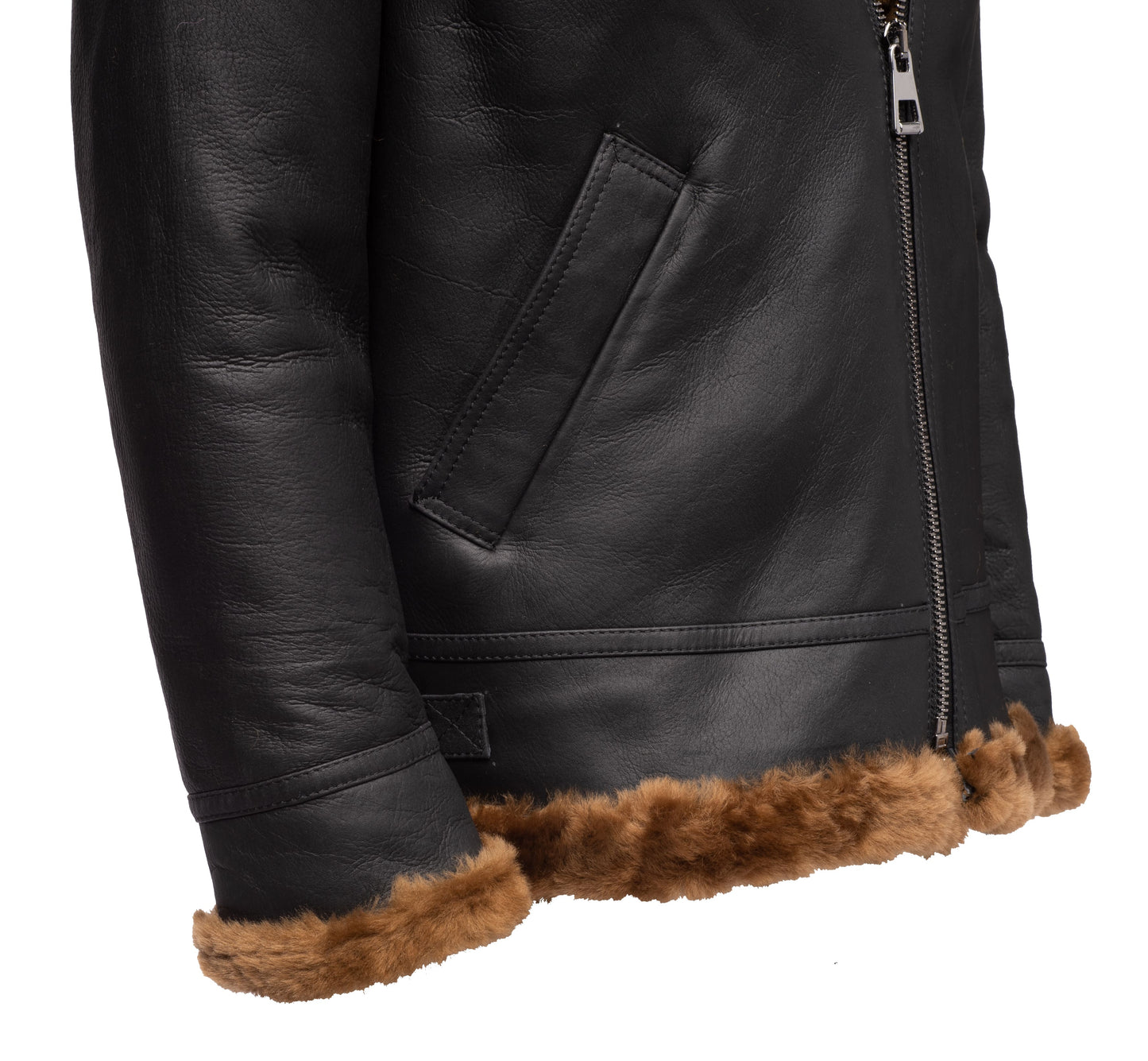 Classic Ginger Brown B3 Bomber Aviator Shearling Jacket