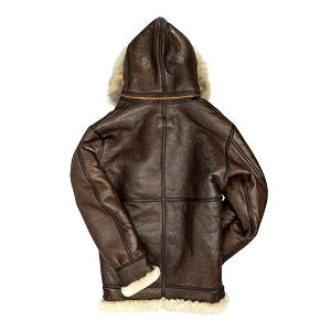 Men's Shearling B3 Fur Hoodie Style Bomber Coat