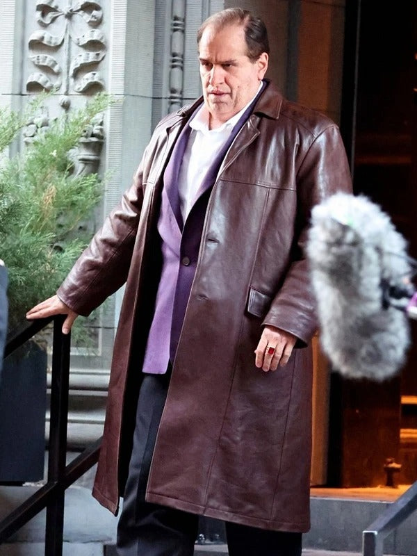 Colin Farrell's The Penguin Brown Leather Coat