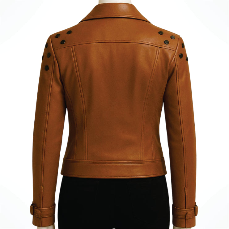 Avanzar Leather Studded Moto Biker Jacket