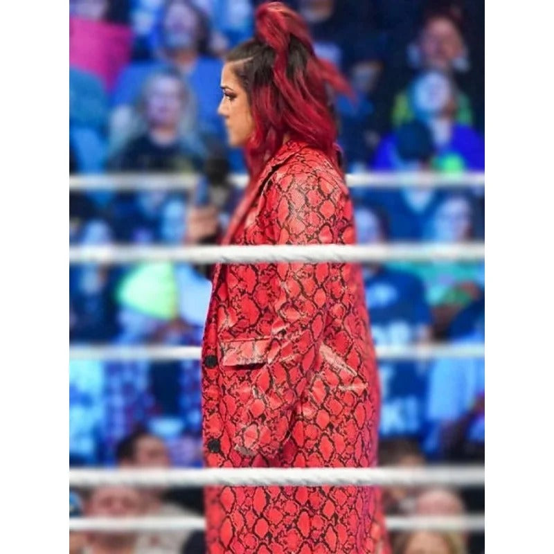 WWE Smackdown Bayley Red Leather Coat - Avanzar Leather