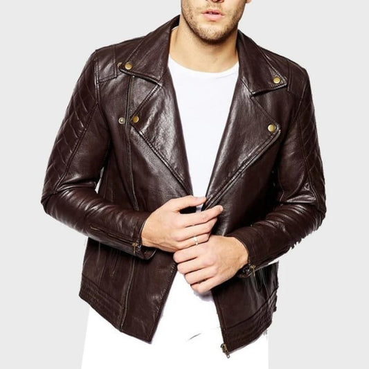 Men’s Urbane Black Leather Motorcycle Jacket Modern Biker Style