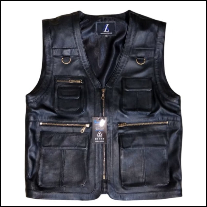 Safari Brown Leather Vest Avanzar Leather