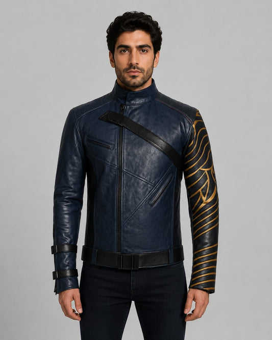 Winter Soldier Inspired Leather Biker Jacket Superhero Cosplay Costume by avanzar lather