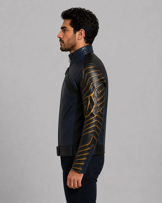 Winter Soldier Inspired Leather Biker Jacket Superhero Cosplay Costume by avanzar lather