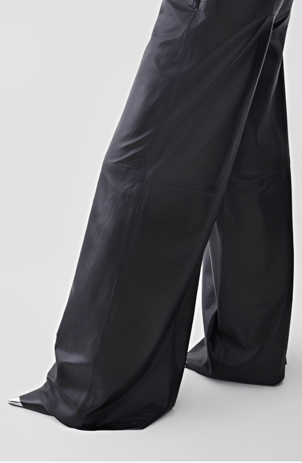 Women's Black Leather Pants with Classic Fit