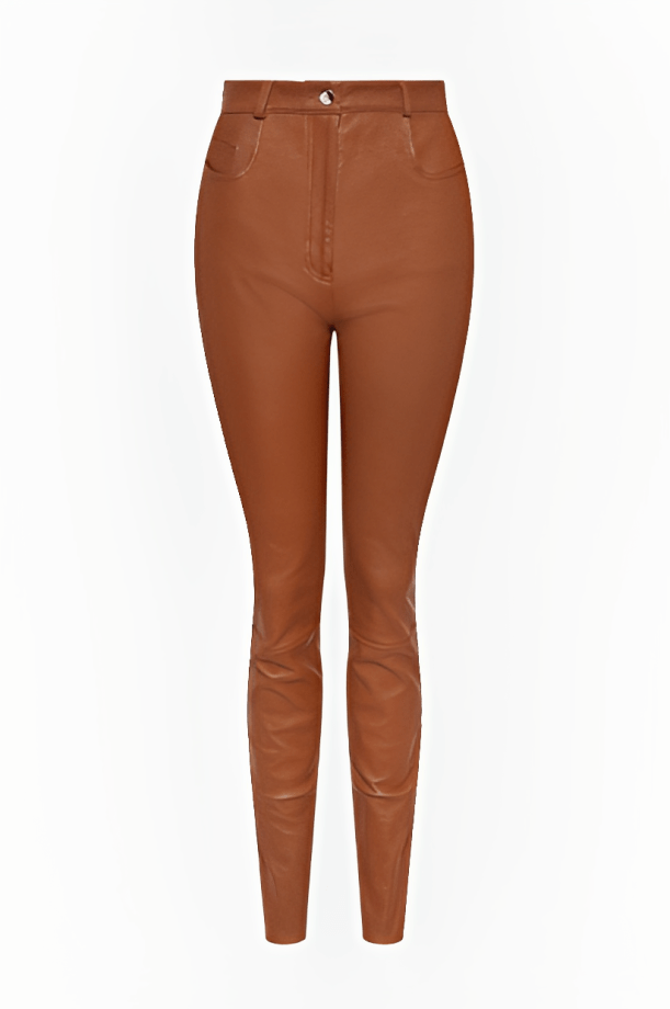 Chic Brown Women's Leather Pants