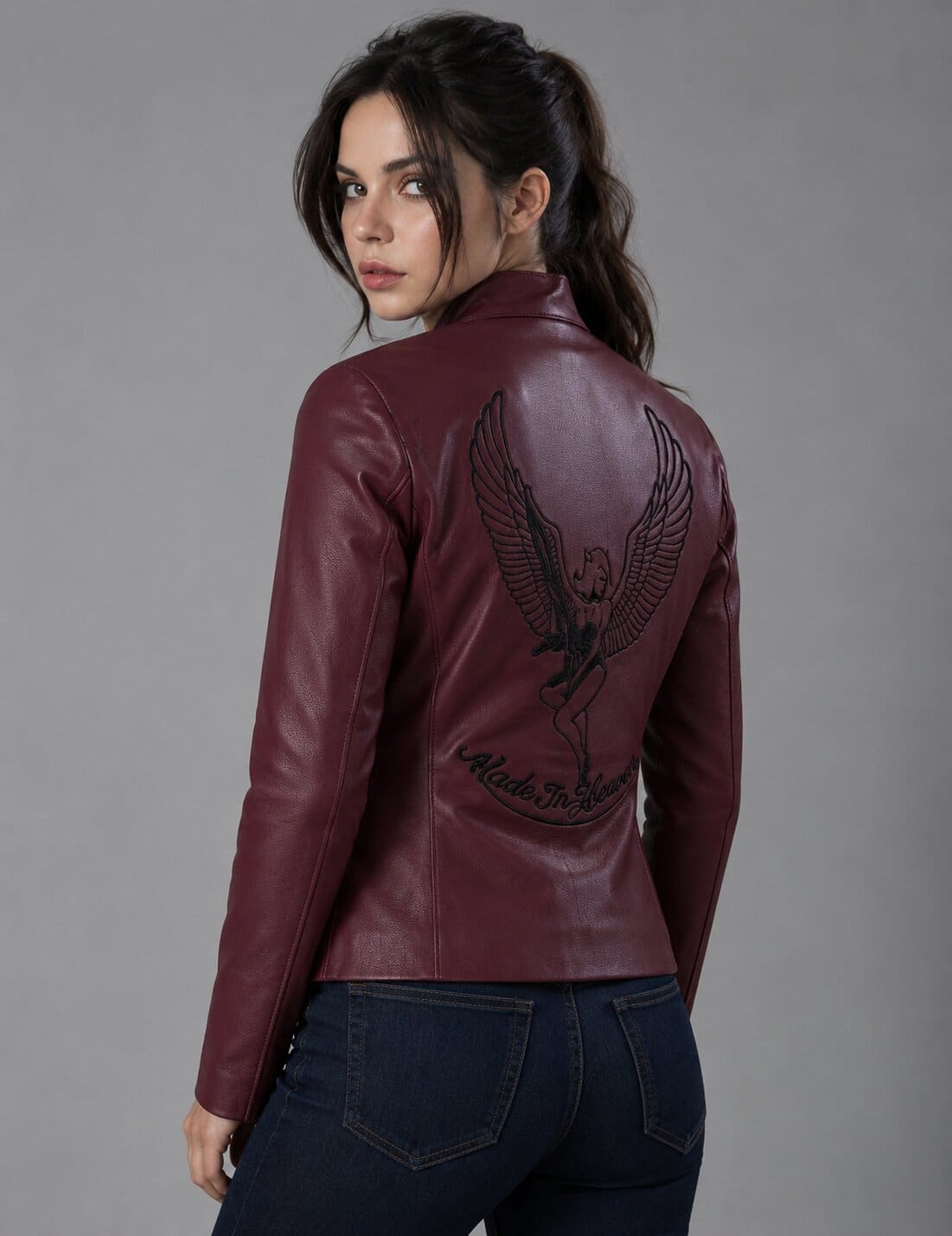 Power Your Look With A Women RE2 Claire Leather Jacket sid view by avanzar leather