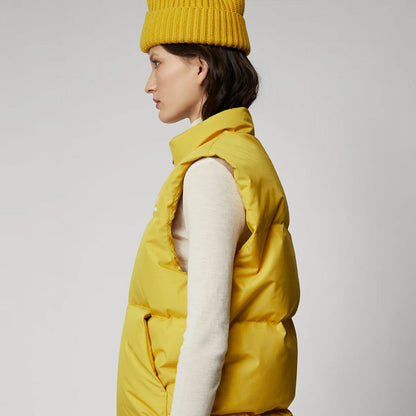 Women's Yellow Sleeveless Puffer Vest