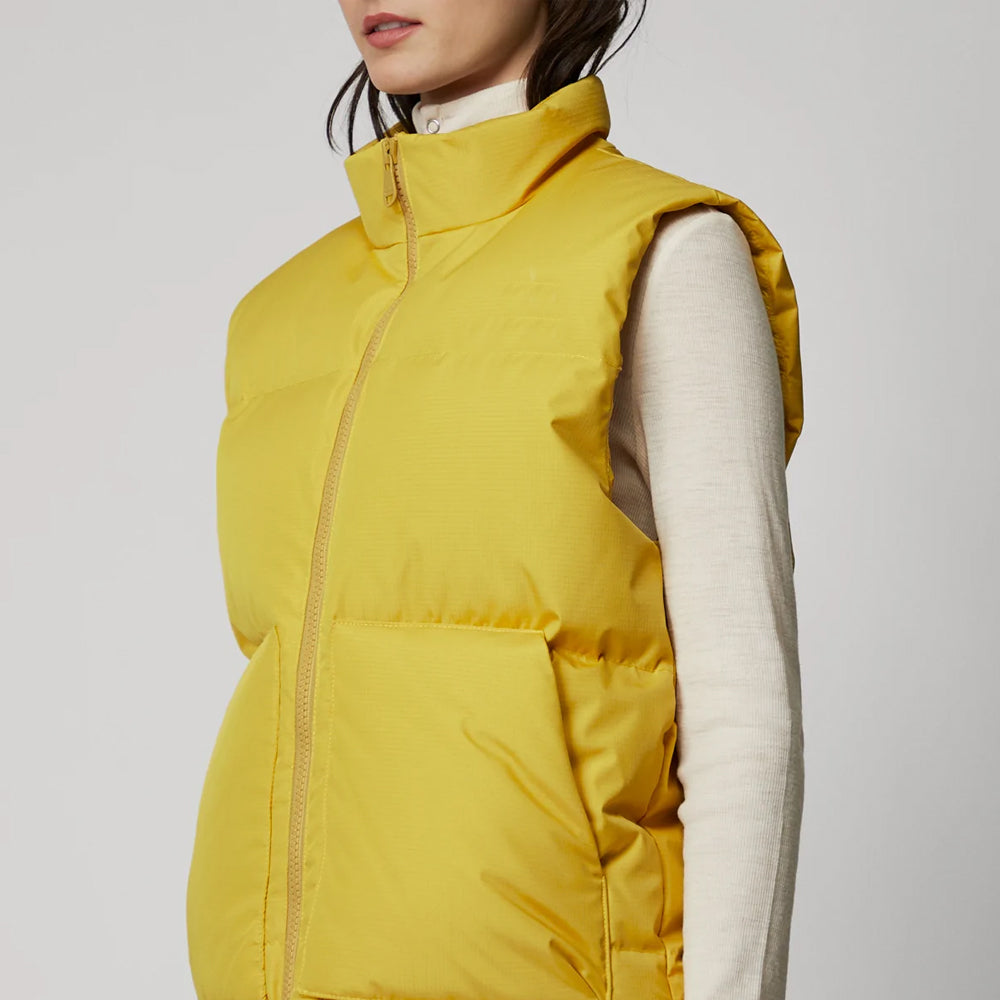 Women's Yellow Sleeveless Puffer Vest