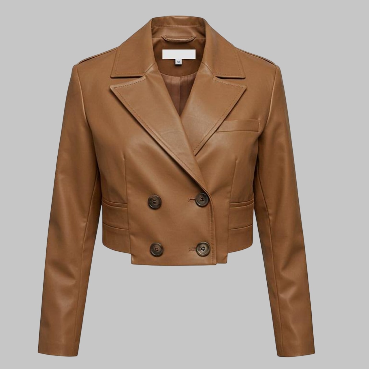 Women Tan Brown Real Sheep Leather Jacket