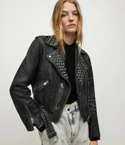 Women's Studded Brando Leather Jacket – Avanzar Leather