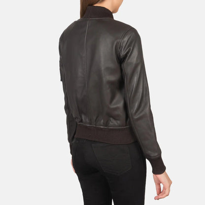 Brown Leather Bomber Jacket – Timeless Edge by Avanzar Leather