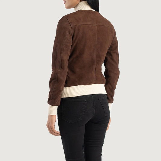 Suede Brown Bomber Jacket – by Avanzar Leather
