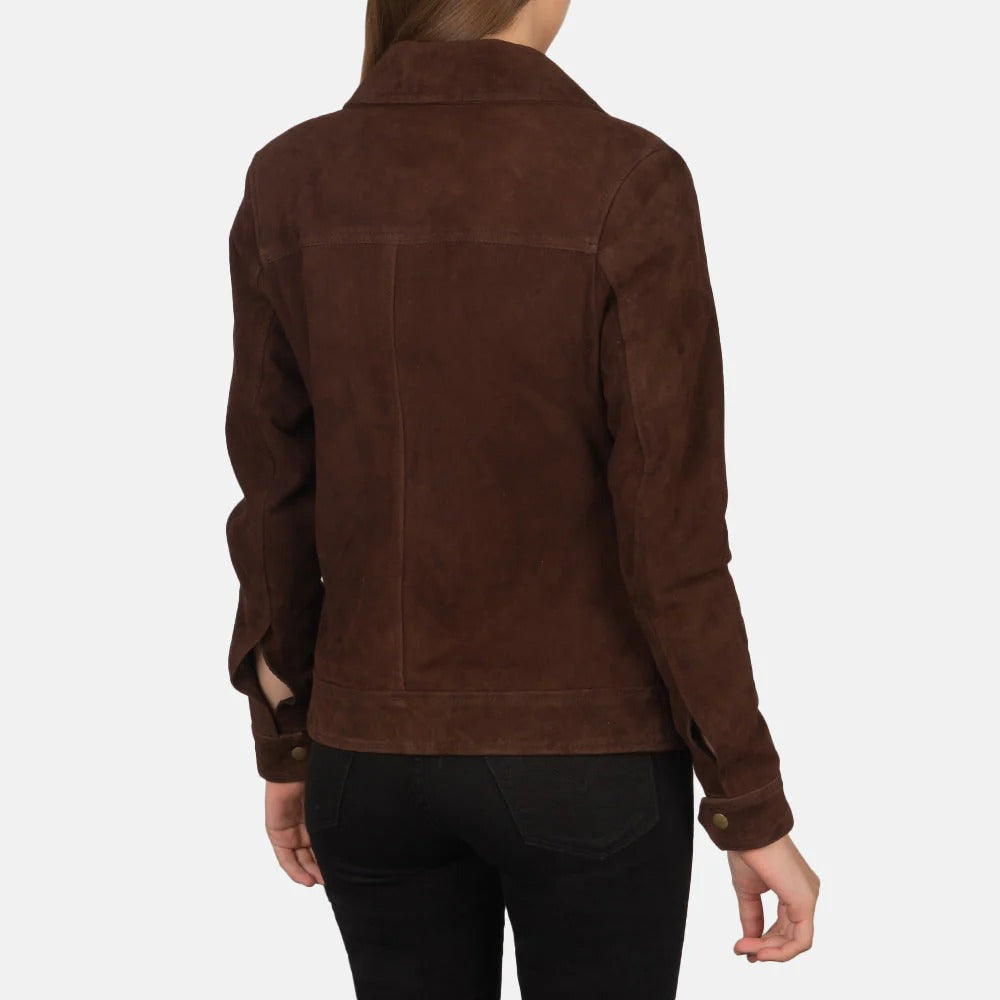 Vintage Suede Brown Trucker Jacket by Avanzar Leather