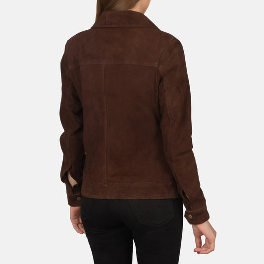 Vintage Suede Brown Trucker Jacket by Avanzar Leather