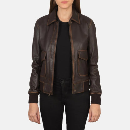 Brown Leather Bomber Jacket – Iconic Style, by Avanzar Leather