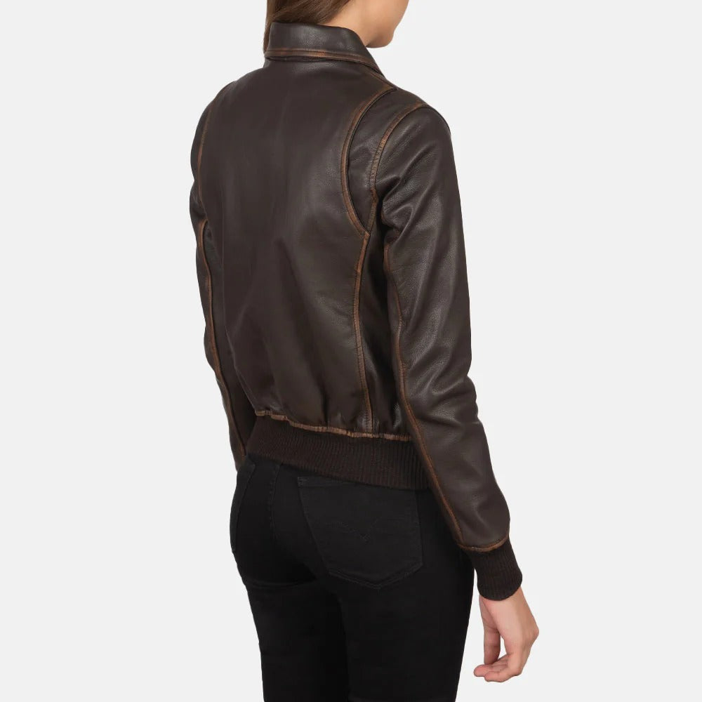 Brown Leather Bomber Jacket – Iconic Style, by Avanzar Leather