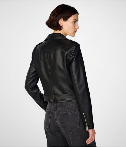 Women's Black Biker Leather Jacket