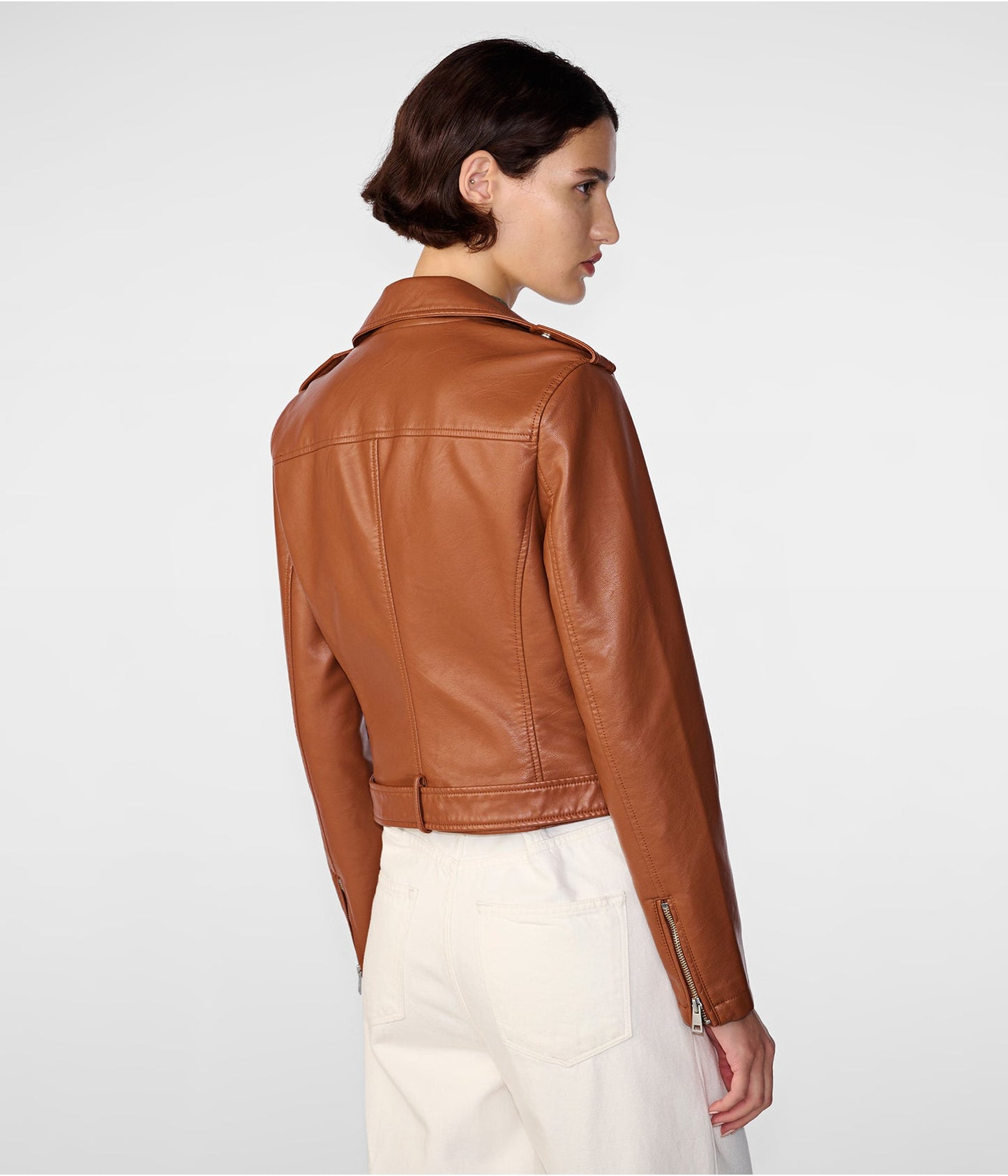 Women's Brown Biker Leather Jacket