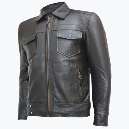 Zipper Men’s Brown Leather Jacket | Top-Notch Brown Leather Jacket