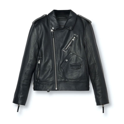 Avanzar Leather Black Biker Leather Jacket for Men