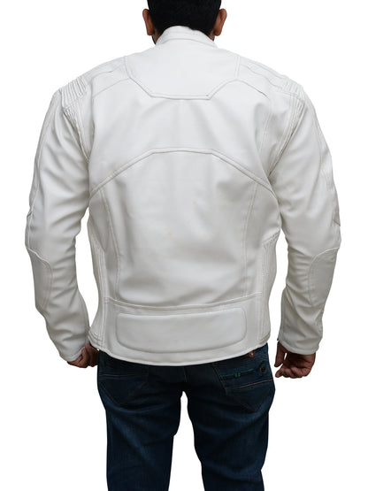 Pure White Biker Leather Jacket