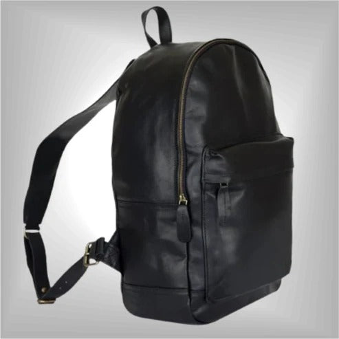 Men’s Black Leather Classic Backpack - Timeless & Durable Avanzar Leather