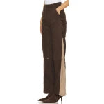 Brown & Cream Suede Leather Pants