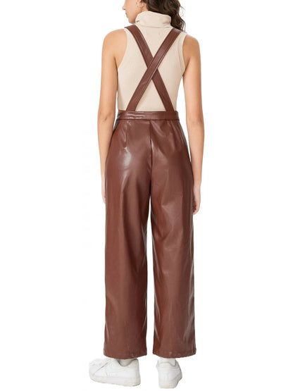 Avanzar Leather Brown Leather Relaxed Fit Romper