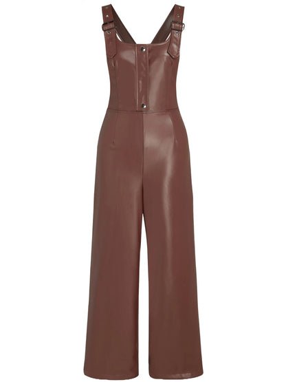 Avanzar Leather Brown Leather Relaxed Fit Romper