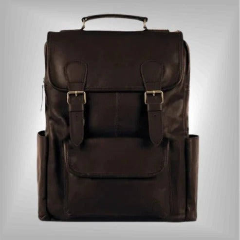 Men’s Dark Brown Genuine Leather Backpack - Durable & Stylish Avanzar Leather