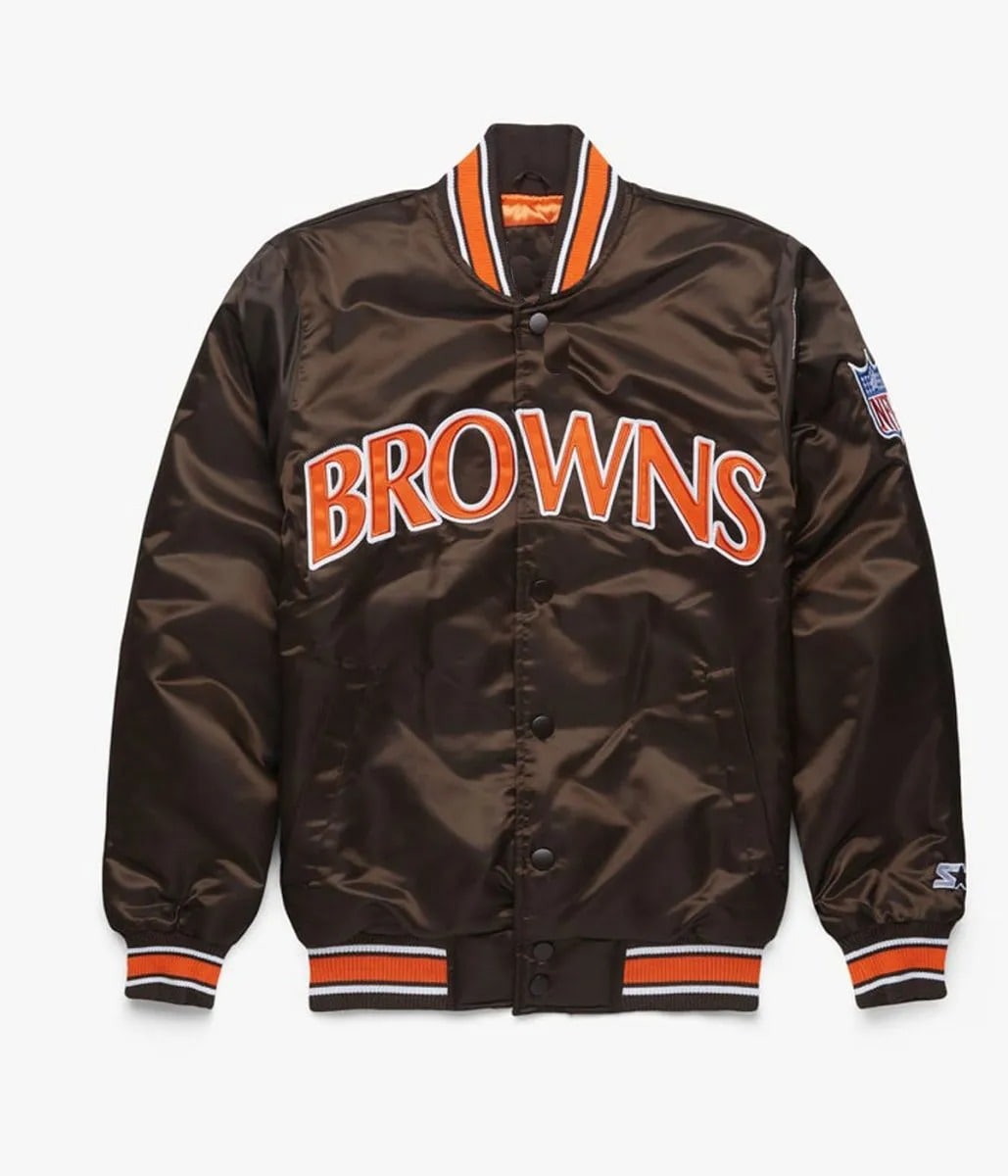 Classic Cleveland Browns Starter Satin Bomber Jacket
