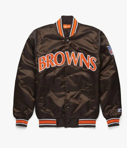 Classic Cleveland Browns Starter Satin Bomber Jacket