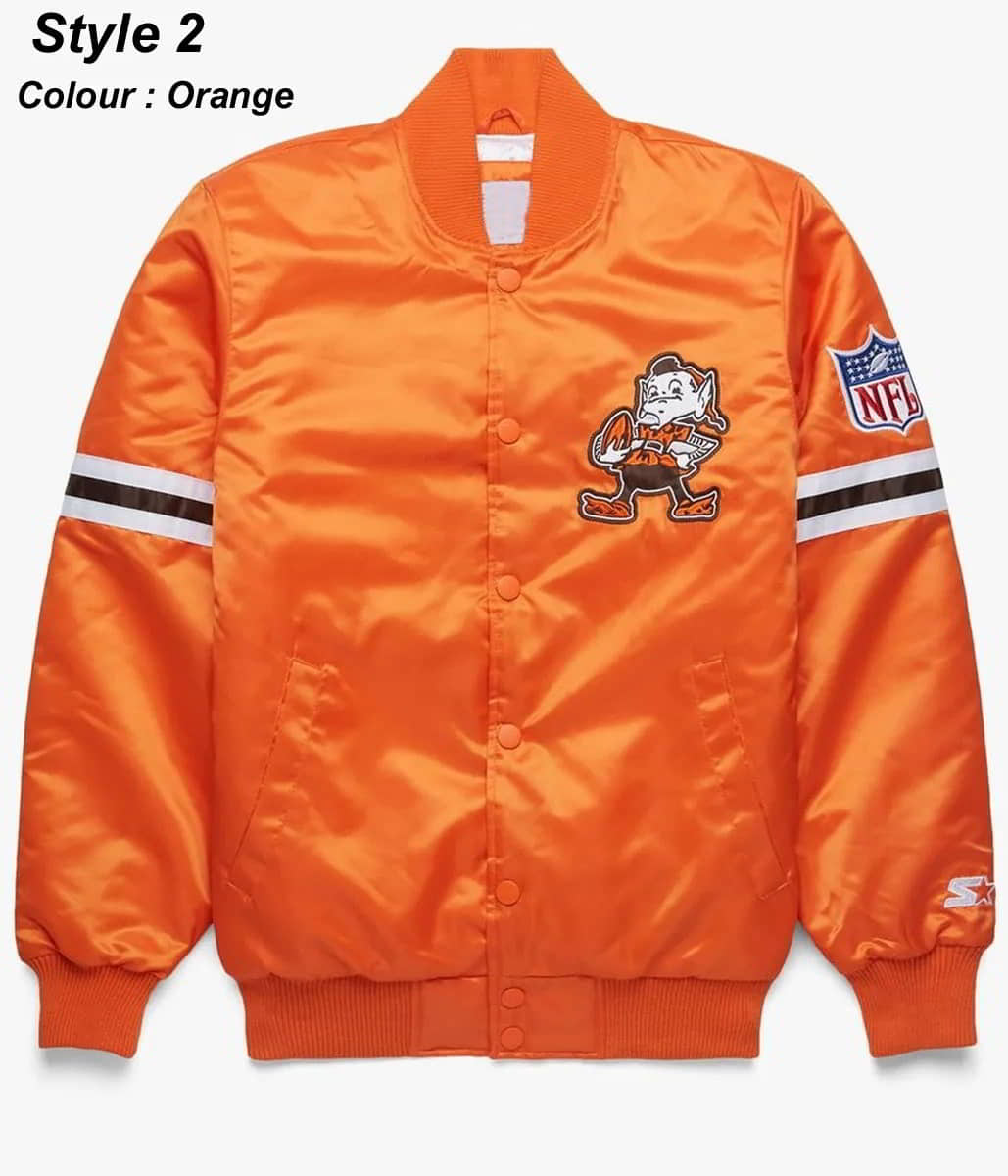 Classic Cleveland Browns Starter Satin Bomber Jacket