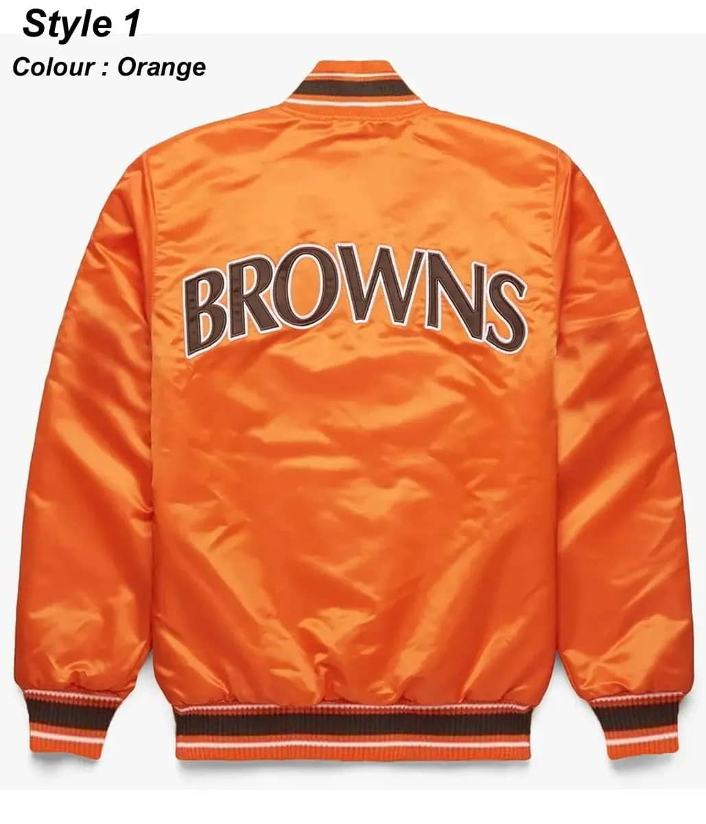 Classic Cleveland Browns Starter Satin Bomber Jacket