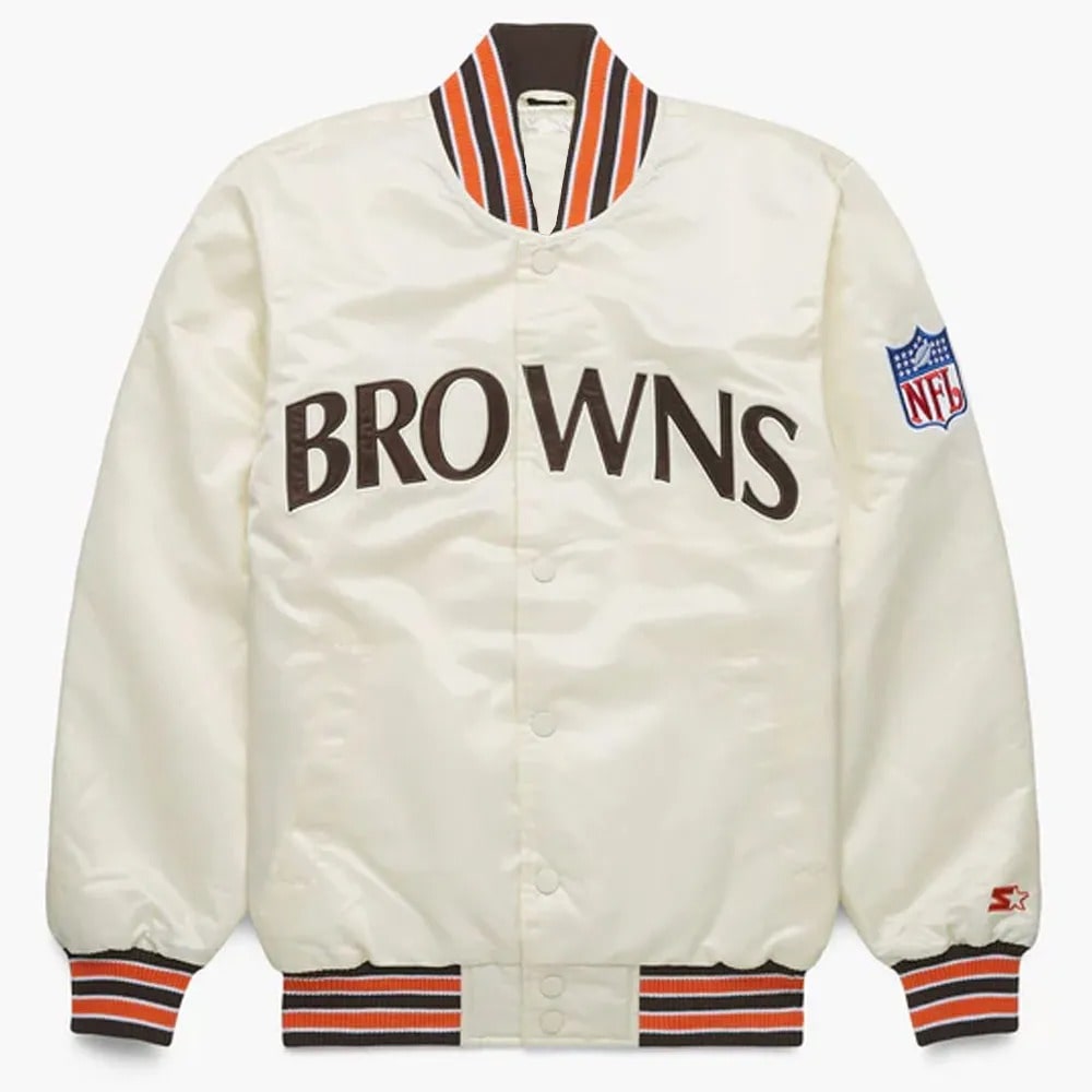 Classic Cleveland Browns Starter Satin Bomber Jacket
