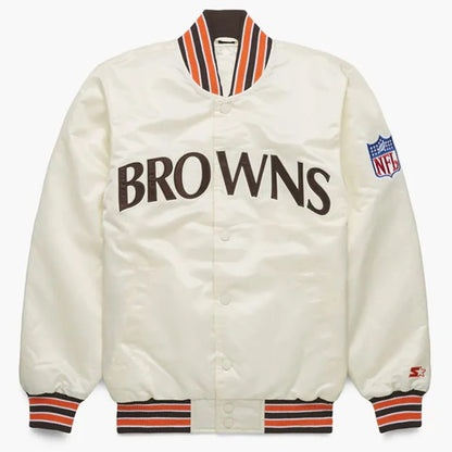 Classic Cleveland Browns Starter Satin Bomber Jacket