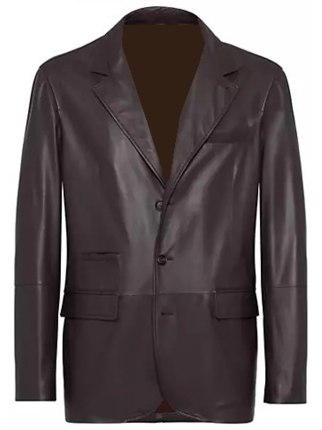 Timeless Buttoned Cuffs Brown Leather Blazer Avanzar Leather