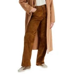 Camel Suede Leather Pants