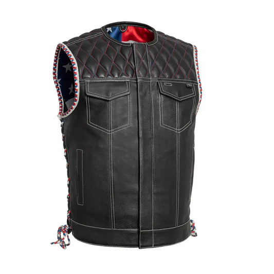 Captain Men's Motorcycle Leather Vest Avanzar Leather