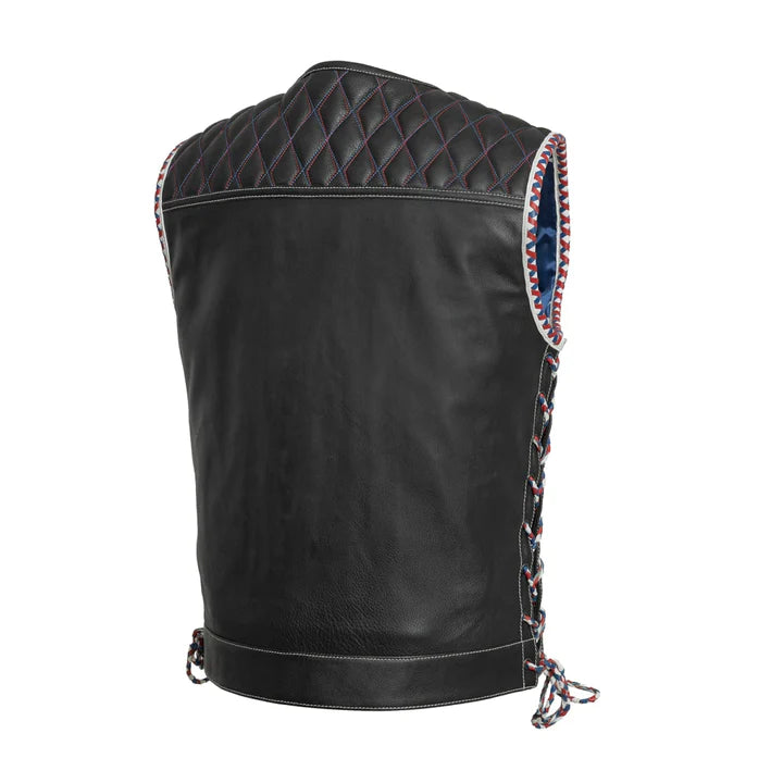 Captain Men's Motorcycle Leather Vest Avanzar Leather