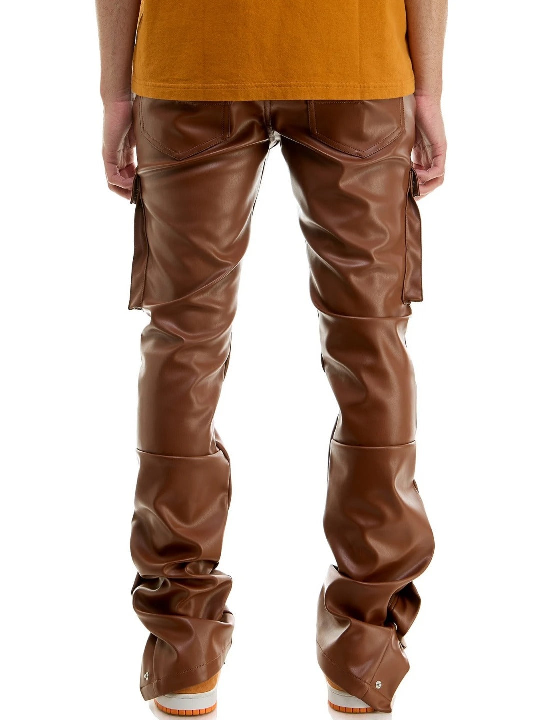 Cargo Brown Leather Trousers for Men by Avanzar Leather