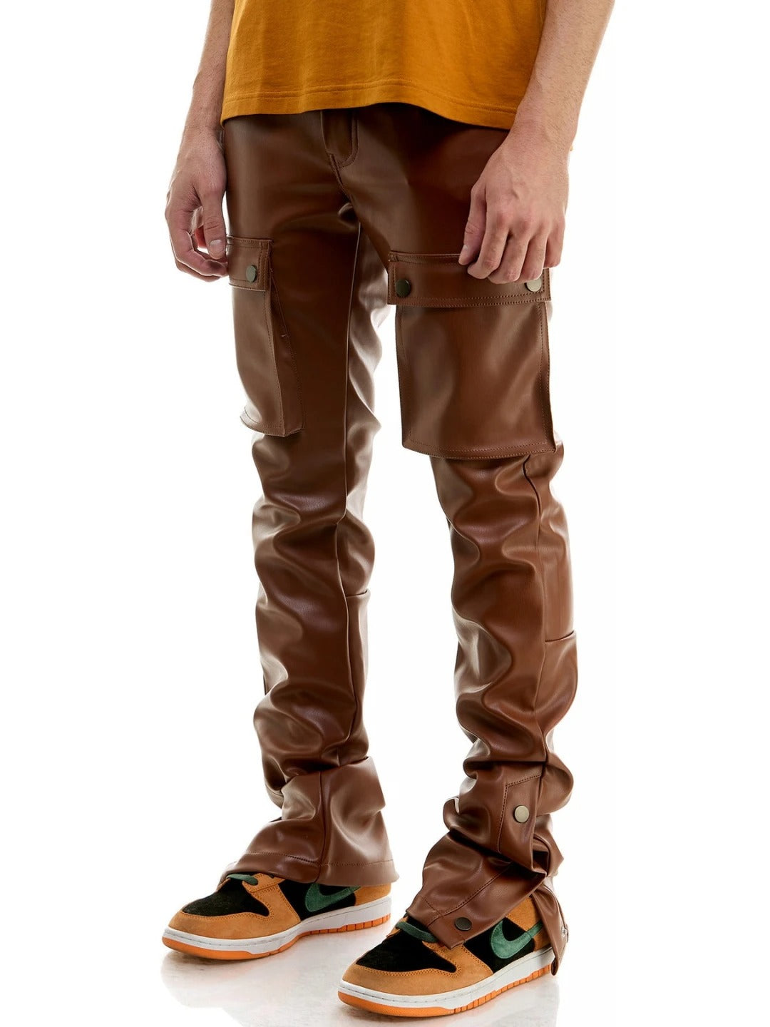 Cargo Brown Leather Trousers for Men by Avanzar Leather