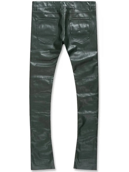 Cargo Green Leather Pants for Men by Avanzar Leather