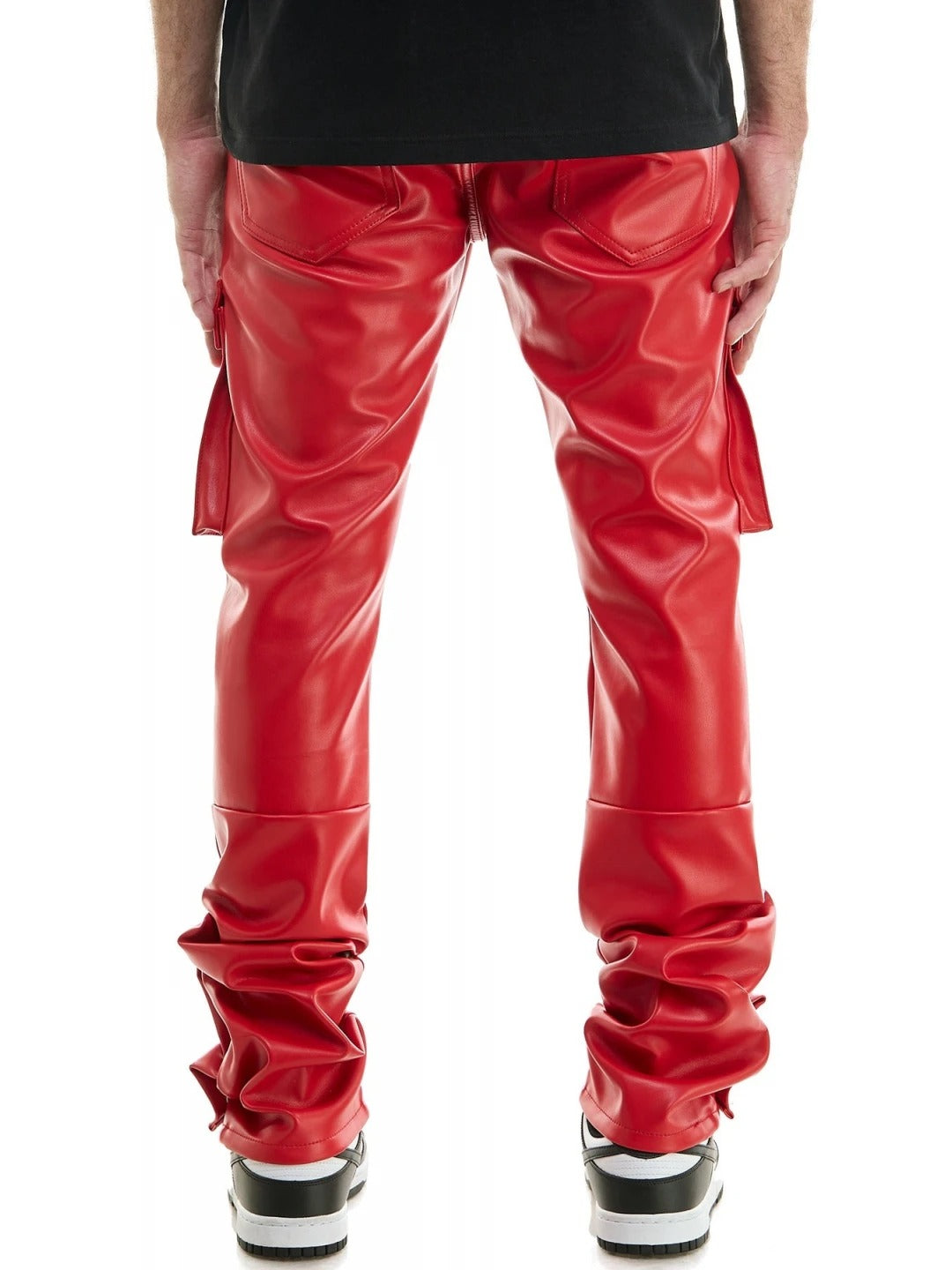 Cargo Red Leather Trousers for Men by Avanzar Leather