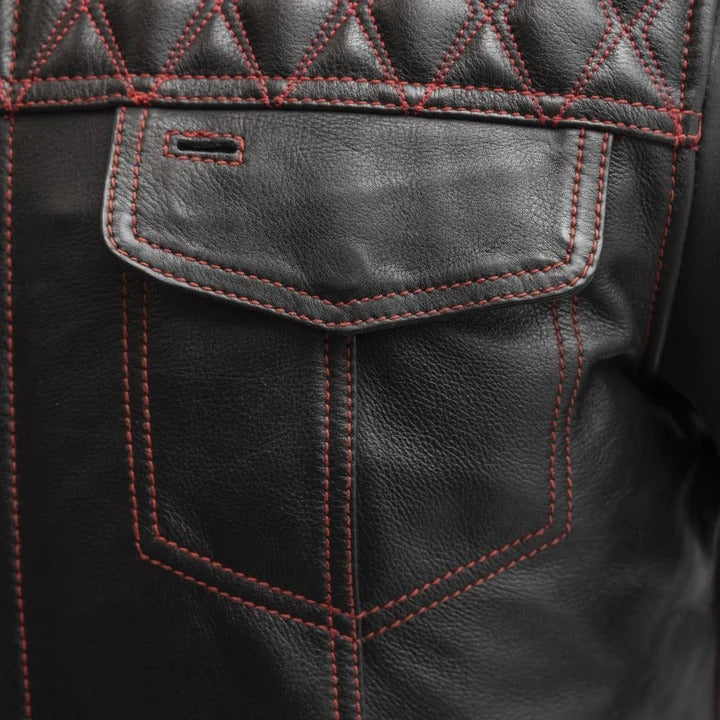 Men’s Café Racer Leather Motorcycle Jacket