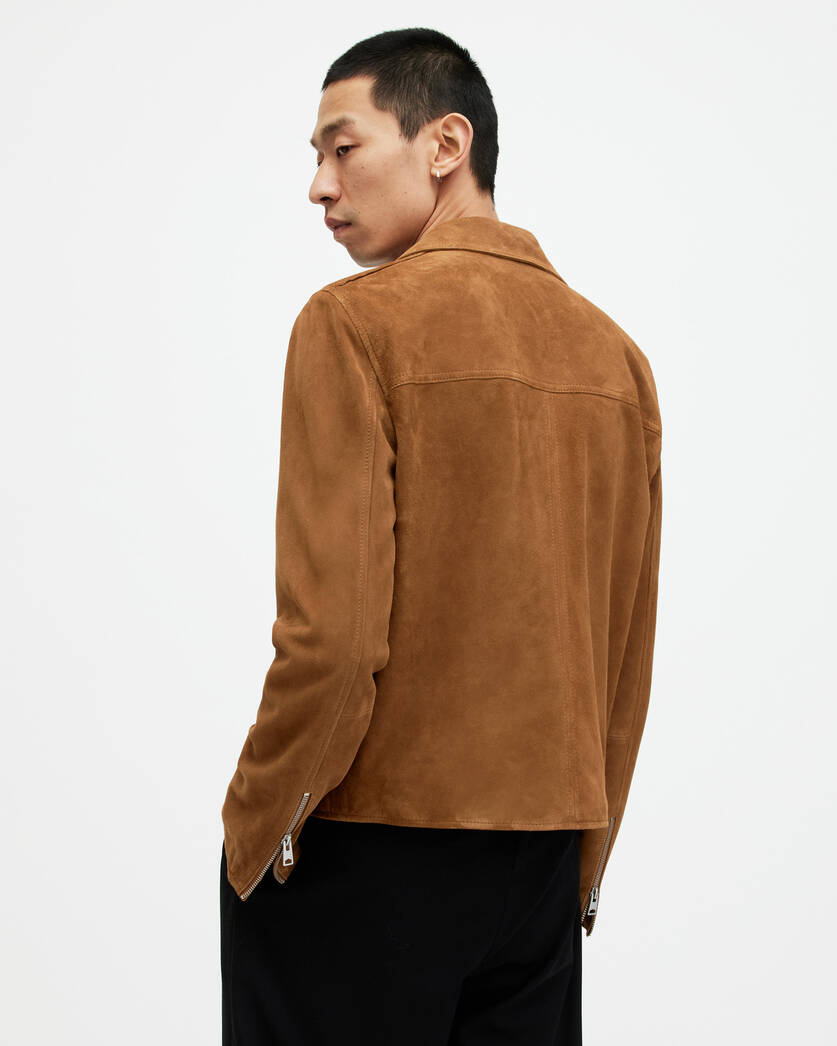 Men's Premium Brown Suede Leather Jacket by Avanzar Leather