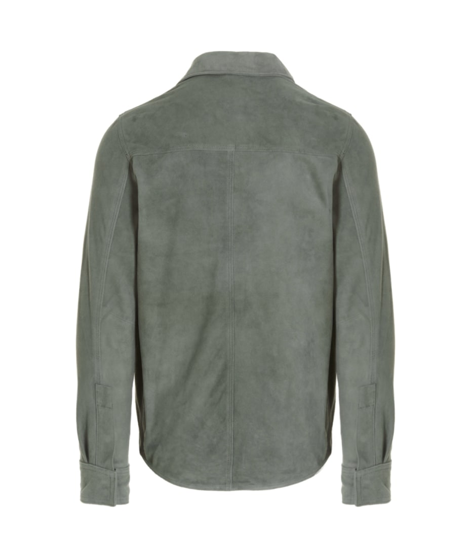 Men's Smoke Gray Suede Leather Shirt